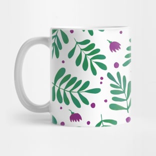 Watercolor branches and flowers - green and purple Mug